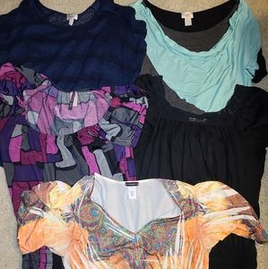 Lot of 6 womens short sleeve tops